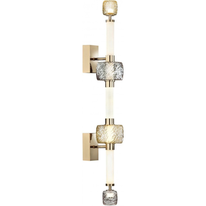 Бра ODEON LIGHT KLIFF L-VISION ODL_EX24 21 LED 34W 3000K металл стекло акрил, золотой белый дымчатый коньячный 5426/34WL