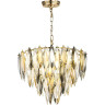Люстра ODEON LIGHT HALL VILNA ODL24 501 E14 12*40W золото/дымчатый/янтарный/матовый белый/металл/хрусталь 5068/12